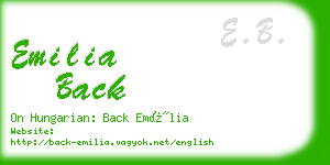 emilia back business card